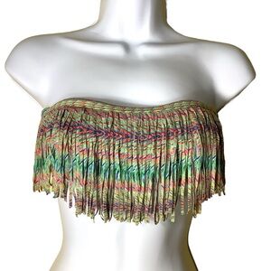 L*Space Plumage Dolly Fringe Bandeau Top Size Small S